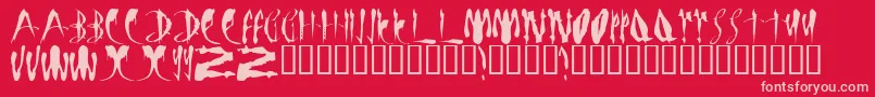 LmsBloodyBrujah Font – Pink Fonts on Red Background
