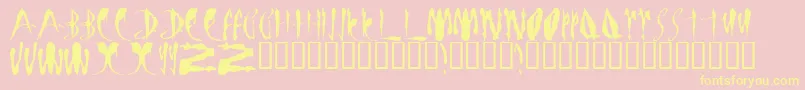 LmsBloodyBrujah Font – Yellow Fonts on Pink Background