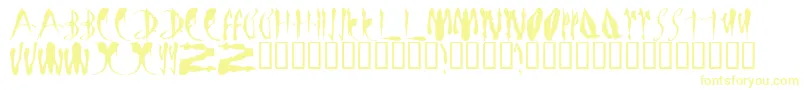 LmsBloodyBrujah-fontti – keltaiset fontit valkoisella taustalla