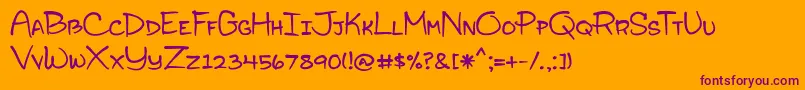 BmdSophomoreYearbook-Schriftart – Violette Schriften auf orangefarbenem Hintergrund