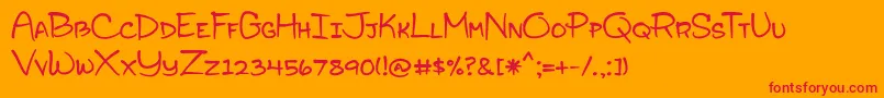 BmdSophomoreYearbook Font – Red Fonts on Orange Background