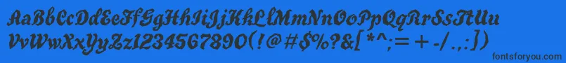 Tgt76C Font – Black Fonts on Blue Background