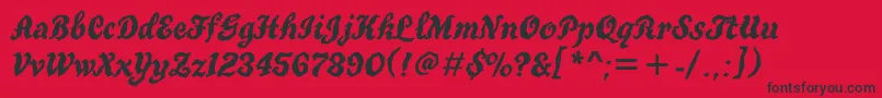 Tgt76C Font – Black Fonts on Red Background