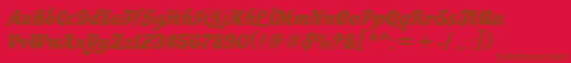Tgt76C Font – Brown Fonts on Red Background