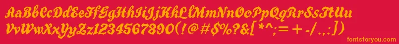 Tgt76C Font – Orange Fonts on Red Background