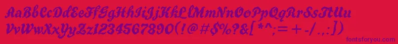 Tgt76C Font – Purple Fonts on Red Background