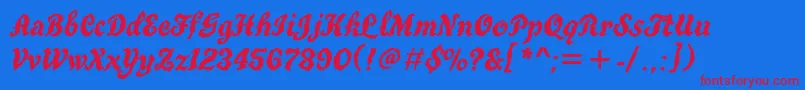 Tgt76C Font – Red Fonts on Blue Background