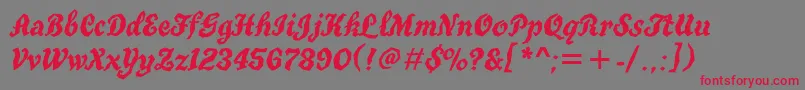 Tgt76C Font – Red Fonts on Gray Background