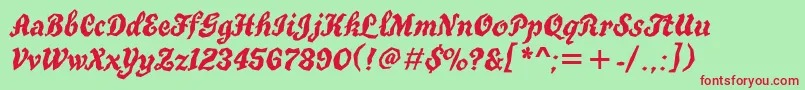 Tgt76C Font – Red Fonts on Green Background