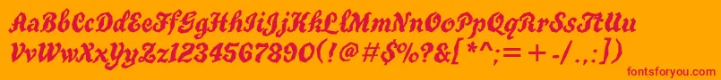 Tgt76C Font – Red Fonts on Orange Background