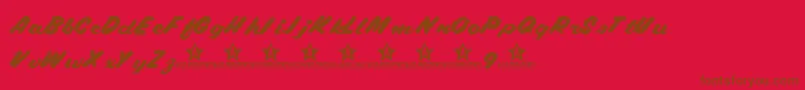 Weitere Informationen zur Cabriolet-Schriftart Cabriolet-Schriftart – Braune Schriften auf rotem Hintergrund