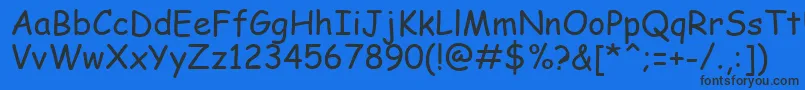 Comic0 Font – Black Fonts on Blue Background