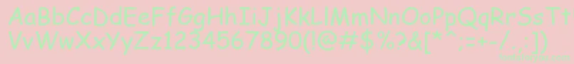 Comic0 Font – Green Fonts on Pink Background