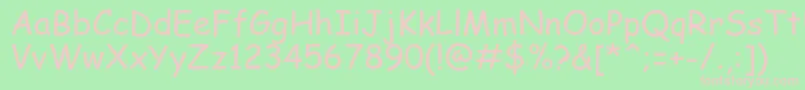 Comic0 Font – Pink Fonts on Green Background