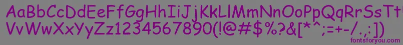 Шрифт Comic0 – фиолетовые шрифты на сером фоне