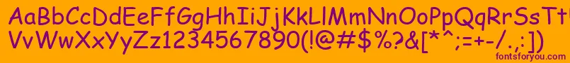フォントComic0 – オレンジの背景に紫のフォント