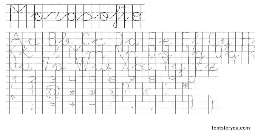 Czcionka Morasoft8 – alfabet, cyfry, specjalne znaki