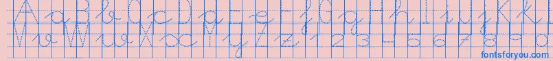 fuente Morasoft8 – Fuentes Azules Sobre Fondo Rosa
