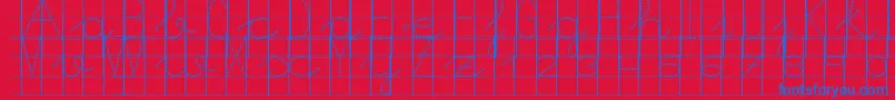 Morasoft8 Font – Blue Fonts on Red Background