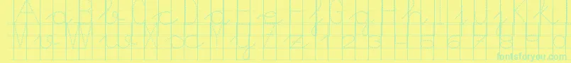 フォントMorasoft8 – 黄色い背景に緑の文字