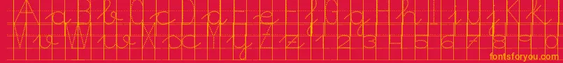 Morasoft8 Font – Orange Fonts on Red Background