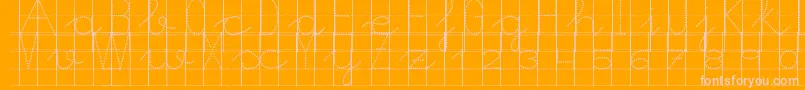 フォントMorasoft8 – オレンジの背景にピンクのフォント