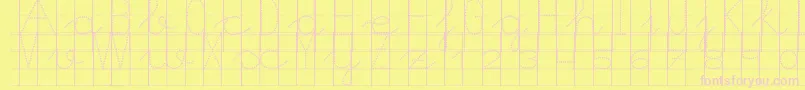 Morasoft8-fontti – vaaleanpunaiset fontit keltaisella taustalla