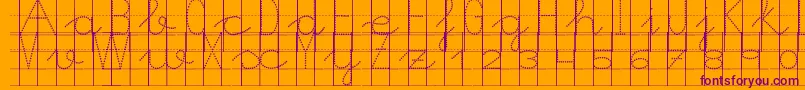 Morasoft8-fontti – violetit fontit oranssilla taustalla