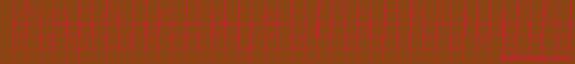 Morasoft8-Schriftart – Rote Schriften auf braunem Hintergrund