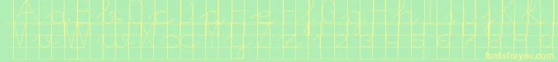 Morasoft8-Schriftart – Gelbe Schriften auf grünem Hintergrund