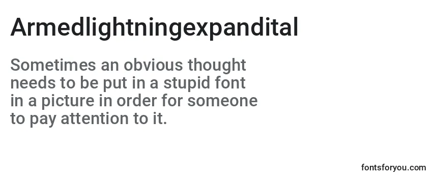 Review of the Armedlightningexpandital Font