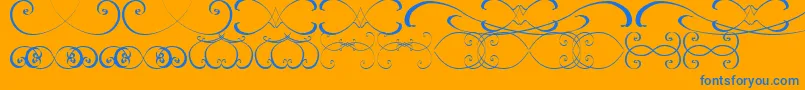 OrnamentsssTfb Font – Blue Fonts on Orange Background