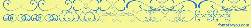 OrnamentsssTfb Font – Blue Fonts on Yellow Background