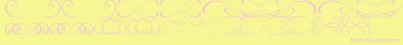 fuente OrnamentsssTfb – Fuentes Rosadas Sobre Fondo Amarillo