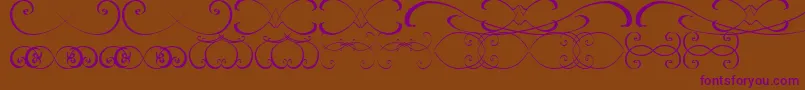 OrnamentsssTfb-Schriftart – Violette Schriften auf braunem Hintergrund