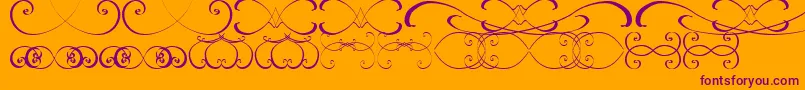 OrnamentsssTfb-Schriftart – Violette Schriften auf orangefarbenem Hintergrund