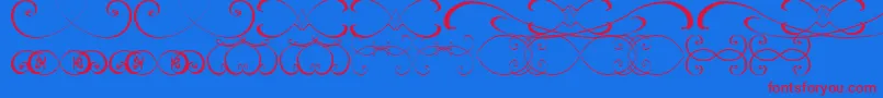 OrnamentsssTfb Font – Red Fonts on Blue Background