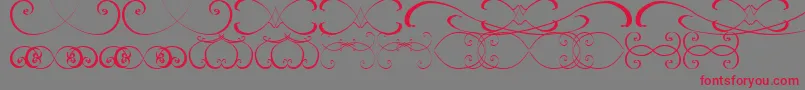 OrnamentsssTfb Font – Red Fonts on Gray Background