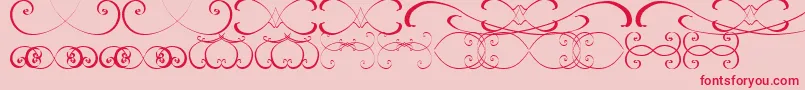 OrnamentsssTfb-Schriftart – Rote Schriften auf rosa Hintergrund