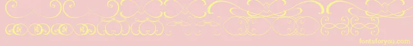 Fonte OrnamentsssTfb – fontes amarelas em um fundo rosa