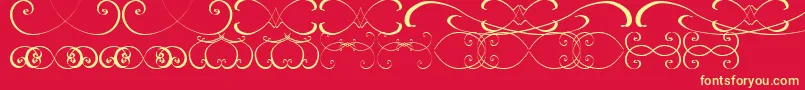 OrnamentsssTfb Font – Yellow Fonts on Red Background