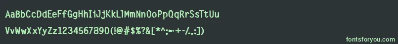 Fonte SilveryTarjey – fontes verdes em um fundo preto