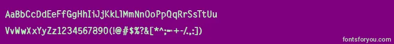 Шрифт SilveryTarjey – зелёные шрифты на фиолетовом фоне