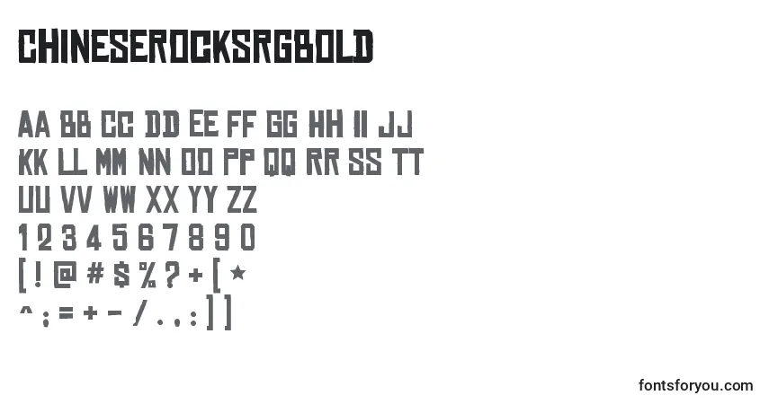A fonte ChineserocksrgBold – alfabeto, números, caracteres especiais