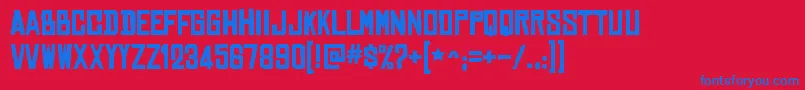 フォントChineserocksrgBold – 赤い背景に青い文字