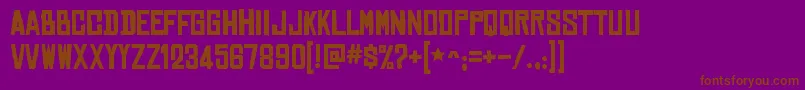 フォントChineserocksrgBold – 紫色の背景に茶色のフォント