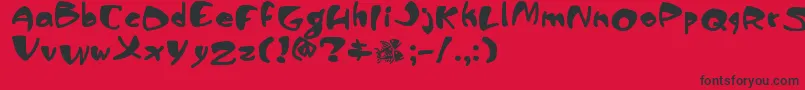 フォントPiranhasexual – 赤い背景に黒い文字