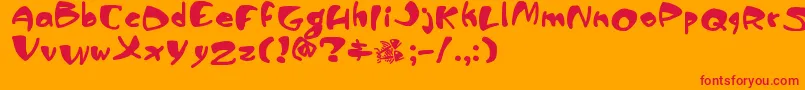 フォントPiranhasexual – オレンジの背景に赤い文字