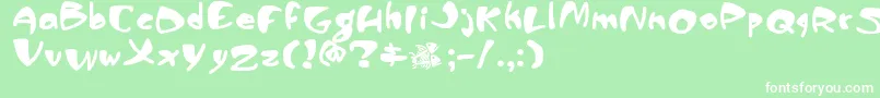 フォントPiranhasexual – 緑の背景に白い文字