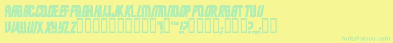 Czcionka TrekkiesanssskBold – zielone czcionki na żółtym tle